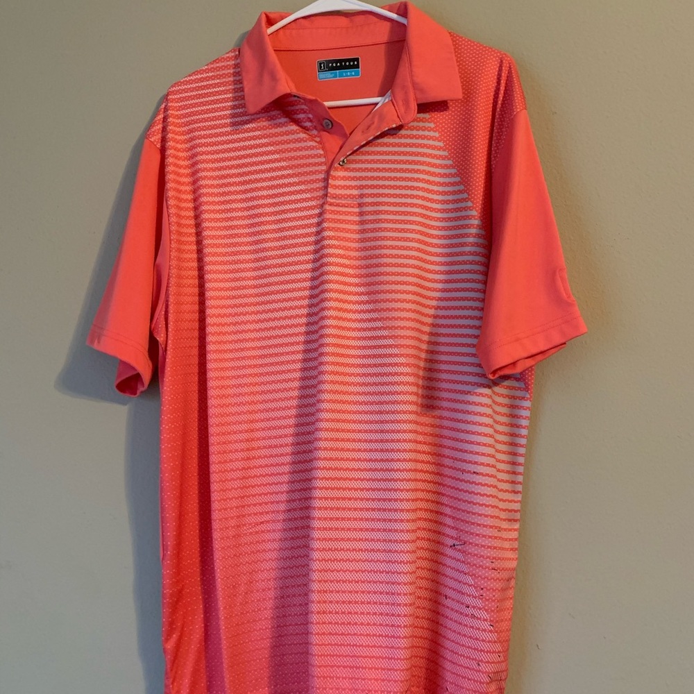 Coral colored PGA collared shirt